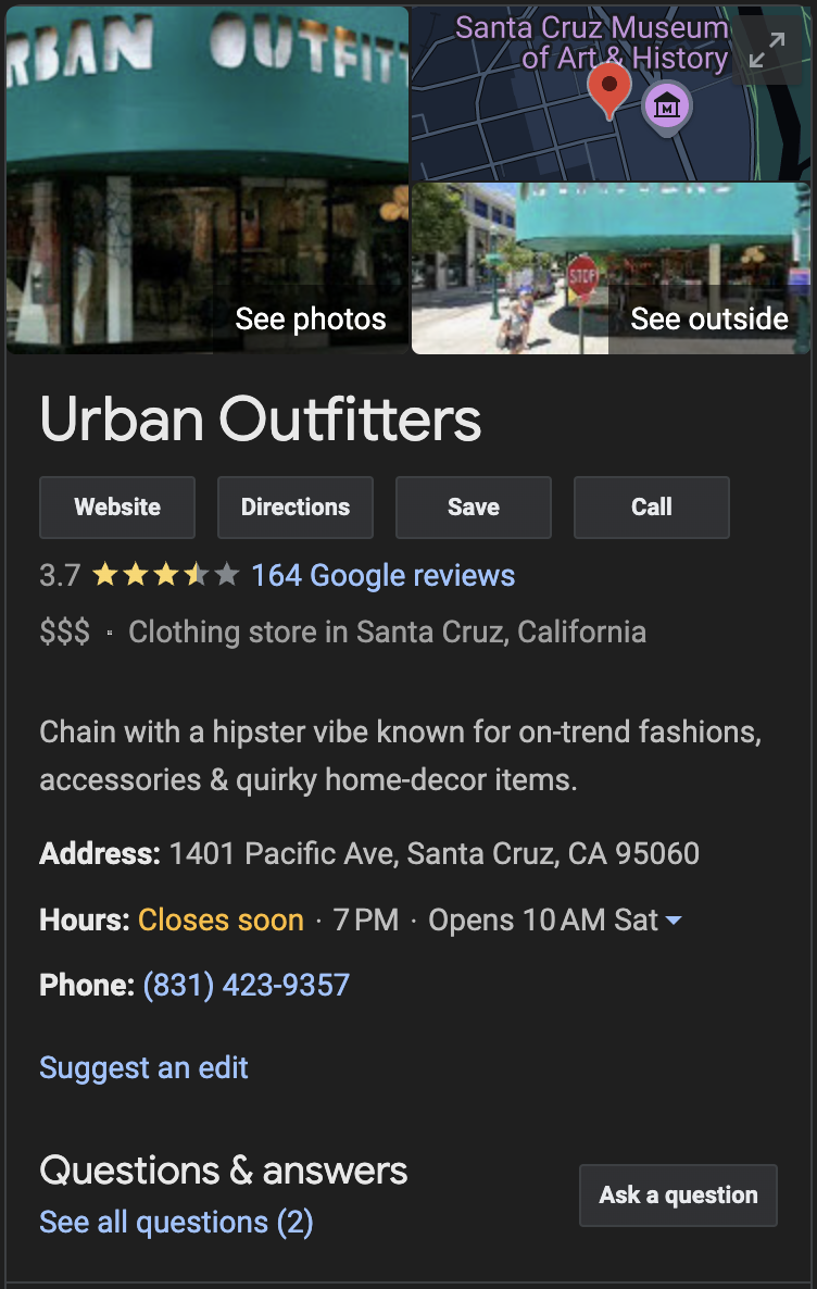 Urban Outfitters GMB